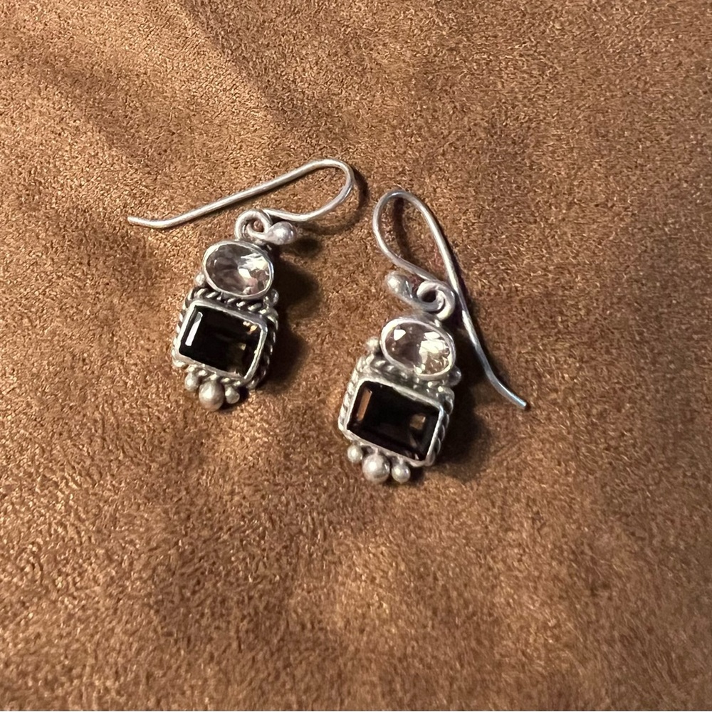 Elegant Silver with  topaz  and clear quartz
